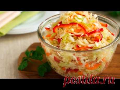 СЪЕДАЕТСЯ В ОДИН ПРИСЕСТ!!!Обалденная маринованная капуста быстрого приготовления!