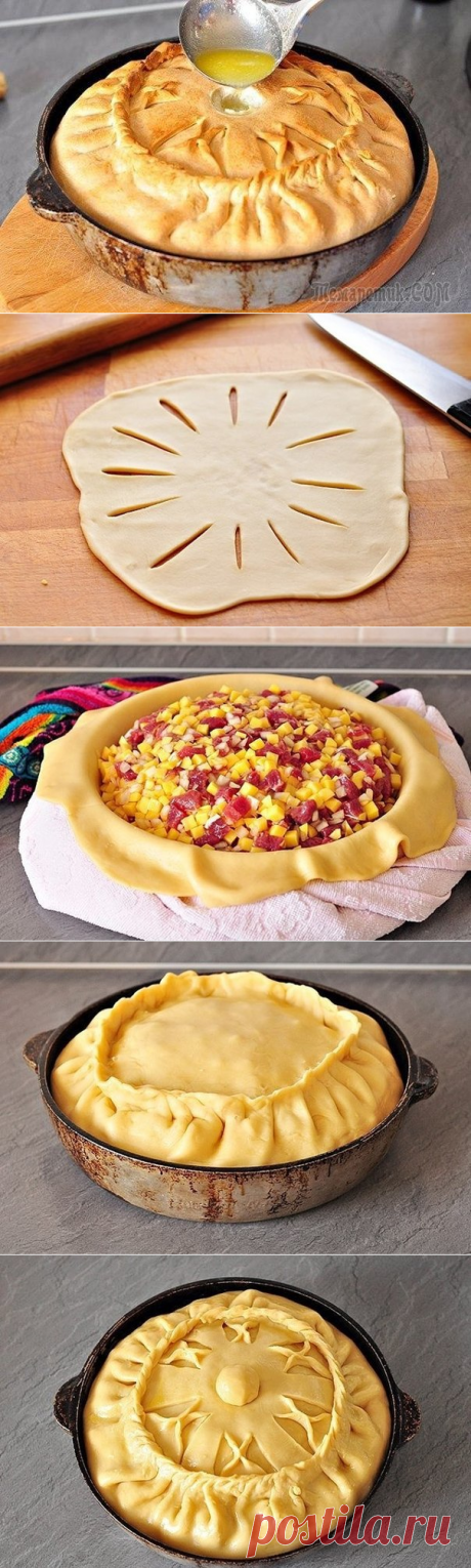 Пирог с картофелем и мясом