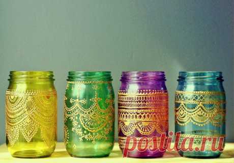 Подсвечник в восточном стиле из стеклянной банки - Ladiesvenue