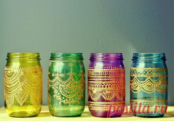 Подсвечник в восточном стиле из стеклянной банки - Ladiesvenue