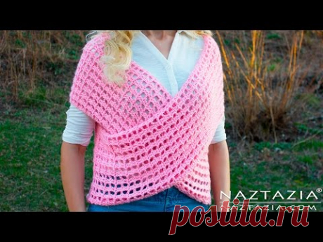 DIY Tutorial - Crochet Wrap Sweater Vest - Criss Cross Wrapped Front Top Tunic