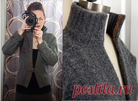 Переделка свитера в жакетик по фигуре (Diy).