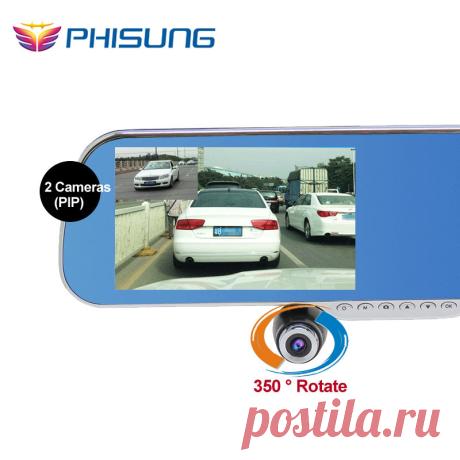 5.0 "IPS Сенсорный Android 4.4 ROM 16 ГБ FHD1080P даш камеры парковки автомобильные видеорегистраторы зеркало Заднего Вида видеорегистратор Автомобильный ВИДЕОРЕГИСТРАТОР Двойная Камера GPS купить на AliExpress