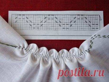 СХЕМЫ ДЛЯ ФОРМИРОВАНИЯ ИНТЕРЕСНЫХ СБОРОК
Низ рукава, вырез горловины можно обработать не банальной сборкой,а красивым фестонным краем.