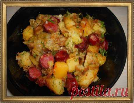 РАГУ ИЗ КАРТОФЕЛЯ С КОЛБАСКАМИ.