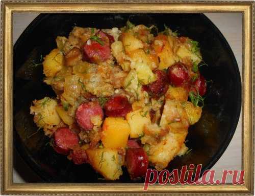 РАГУ ИЗ КАРТОФЕЛЯ С КОЛБАСКАМИ.