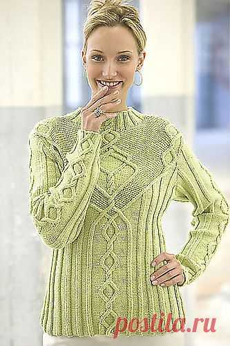 Красивый пуловер Wool Bam Boo Cabled Pullover.