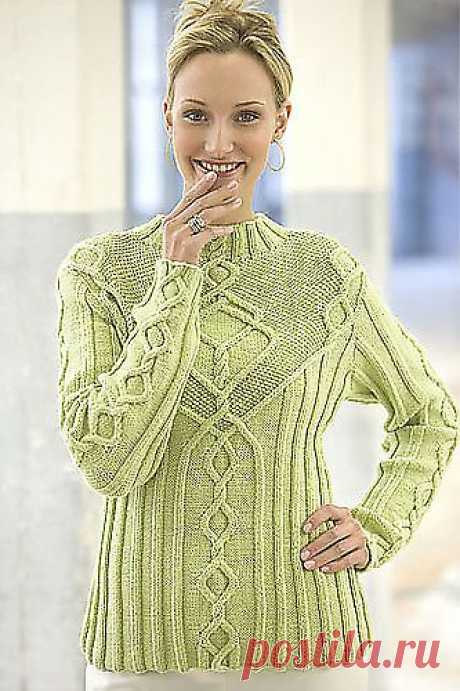 Красивый пуловер Wool Bam Boo Cabled Pullover.
