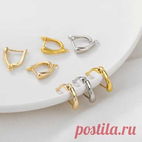 347--10 шт., позолоченные серьги-кольца, 18 карат | AliExpress