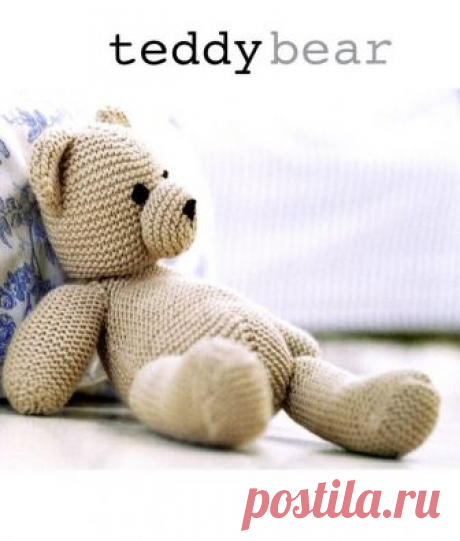 Вязание игрушки спицами - мишка Teddy.