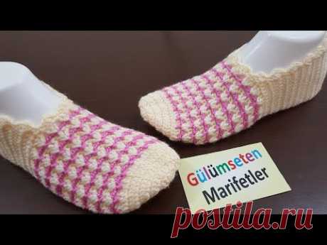 minik laleler kolay patik yapımı / how to easy a crochet knitting/ easy booties