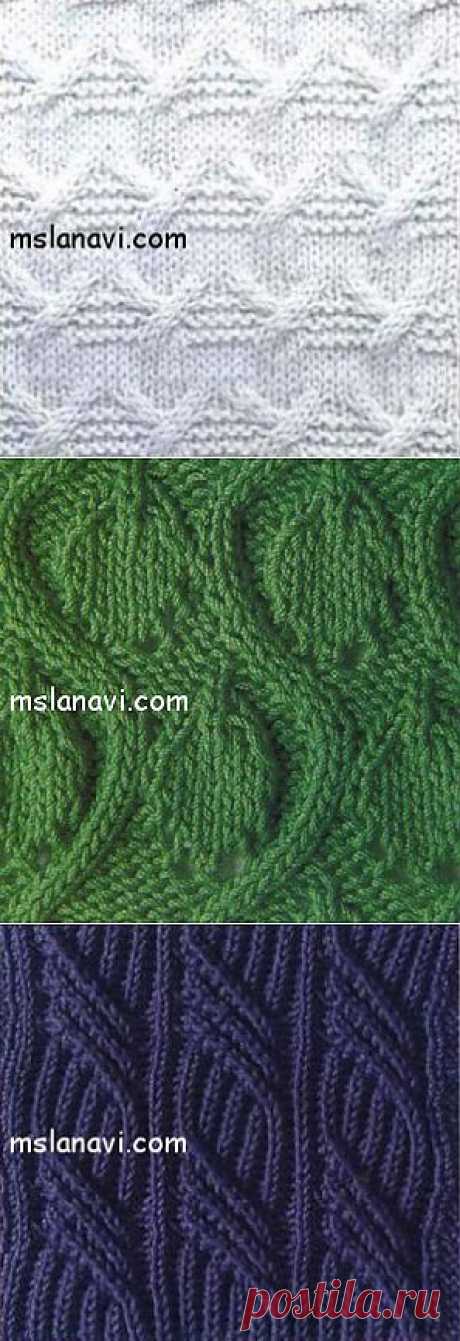 Рельефные узоры спицами. Подборка.