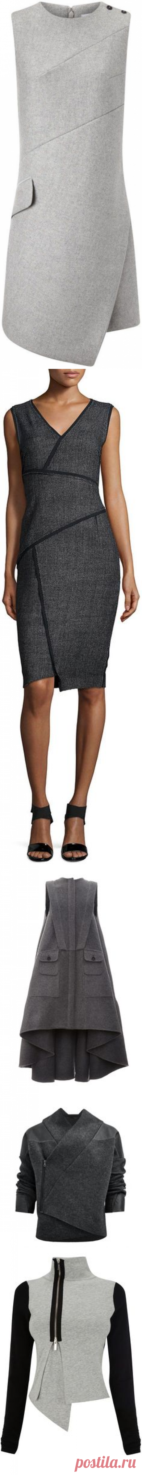 (19) Grey Wool Sleeveless Shift Dress