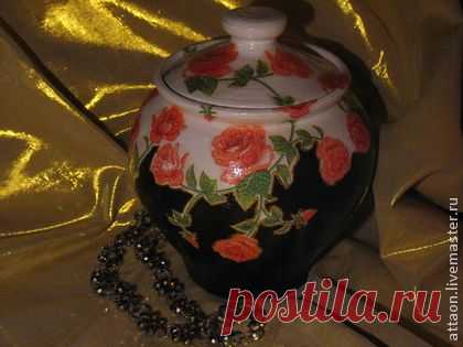 Горшочек из глины. Без ручек. - чёрный,горшочек их глины,глина,посуда из глины