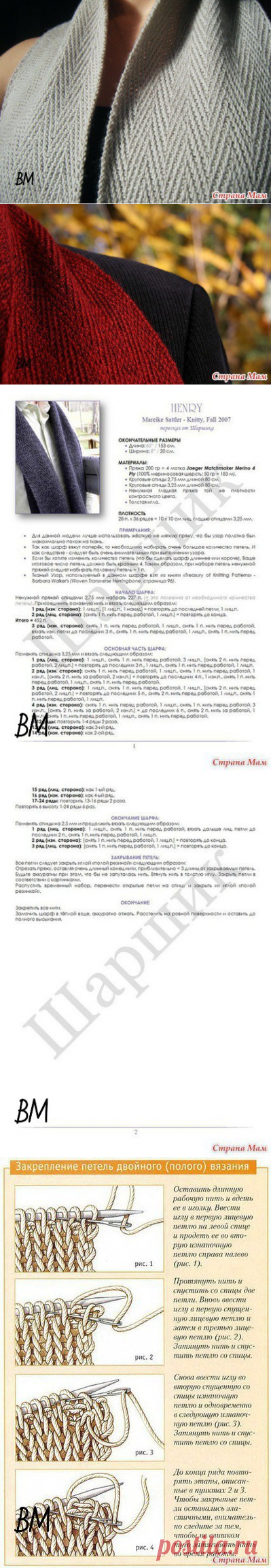 Солидный мужской шарф (Вязание спицами) | Журнал Вдохновение Рукодельницы