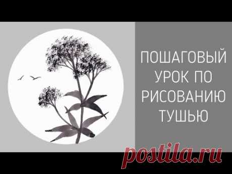 Урок по рисованию веточки тушью