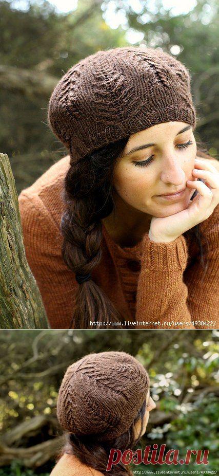 Берет "FERNS" ("Папоротники") спицами от Alana Dakos.