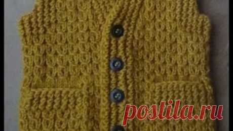 Жилет с карманами  Часть 3  Левая полочка. Vest knitting part 3
НА РЕБЁНКА 6-7 ЛЕТ