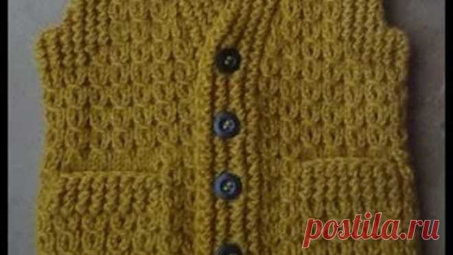 Жилет с карманами  Часть 1  Спинка. Vest knitting part 1
НА РЕБЁНКА 6-7 ЛЕТ