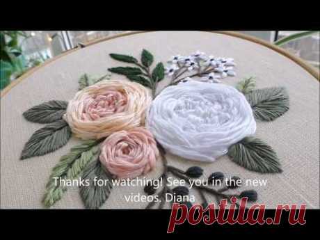 Garden roses. Embroidery for beginners