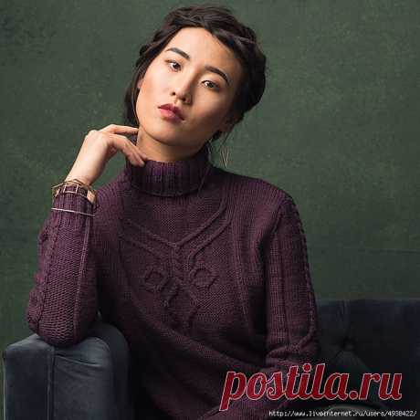 Женский вязаный пуловер-водолазка "Hansen". Спицы. Hansen Pullover by Cassie Castillo.