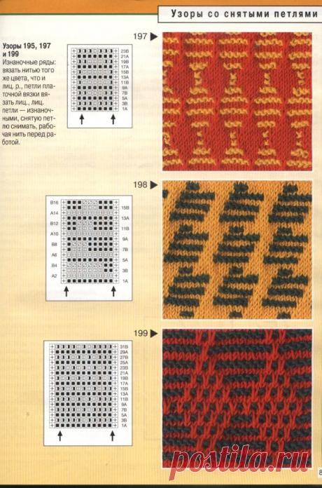 Двухцветные узоры спицами схемы и описание для начинающих