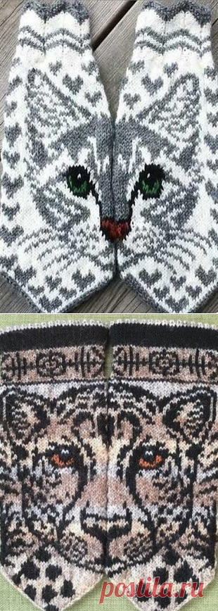Красивые варежки спицами