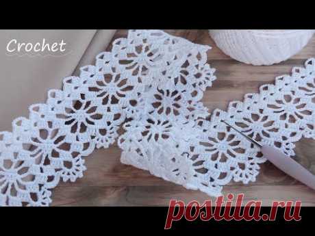 Ажурное ЛЕНТОЧНОЕ КРУЖЕВО вязание крючком 🧶Easy to Crochet TAPE LACE Tutorial🧶