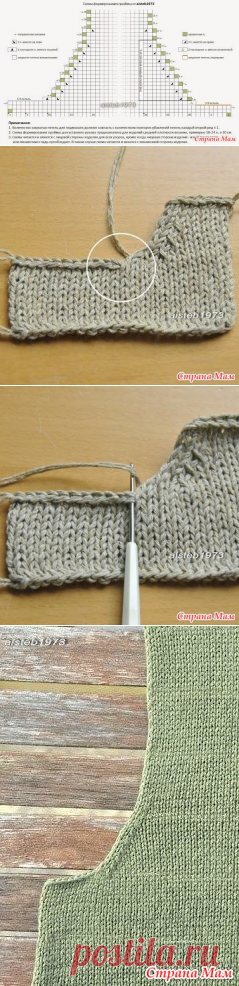 Как уменьшить неровности края при формировании горловины. Шпаргалка. - Вязание - Страна Мам