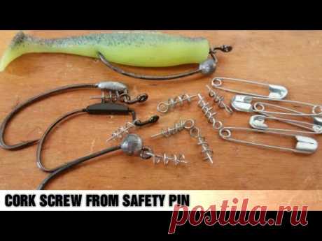 How To Make Shallow Screw From Safety Pin, For Soft Plastic Bait