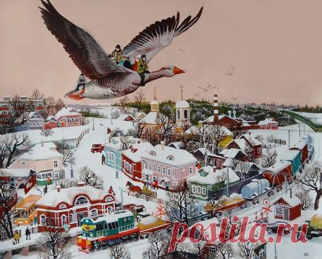 И-и-и... раз-два-три.... Снега сложение и умножение.... Художник Дина Ельцева