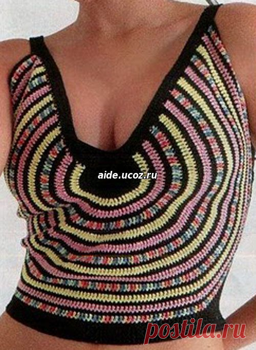 Яркий топ крючком - Женские вещи - Вязание крючком. - Каталог файлов - Хобби.