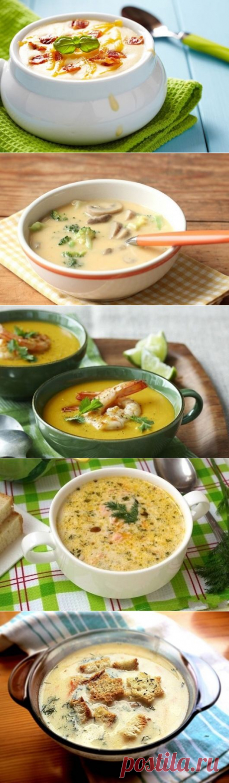 Разнообразие вкусных сырных супов.