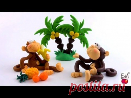 LET'S CLAY! Monkey tutorial - polymer clay - malpka z modeliny