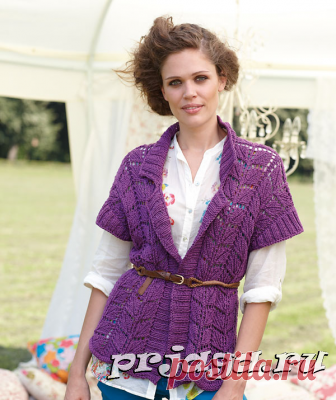 Ажурный жилет спицами