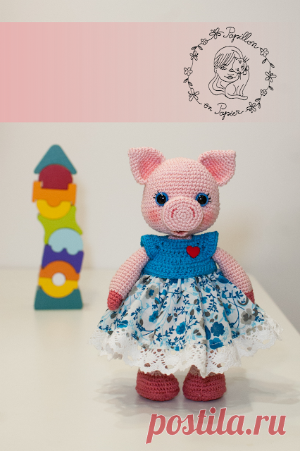 Papillon en papier: Мисс Пигги - Свободный шаблон amigurumi