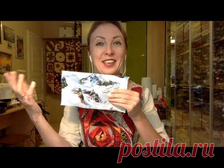 Лоскутный эфир 105. Как сшить лоскутную открытку? Как сделать удивительный новогодний подарок? - YouTube