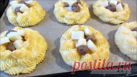 Картофельные гнезда с начинкой