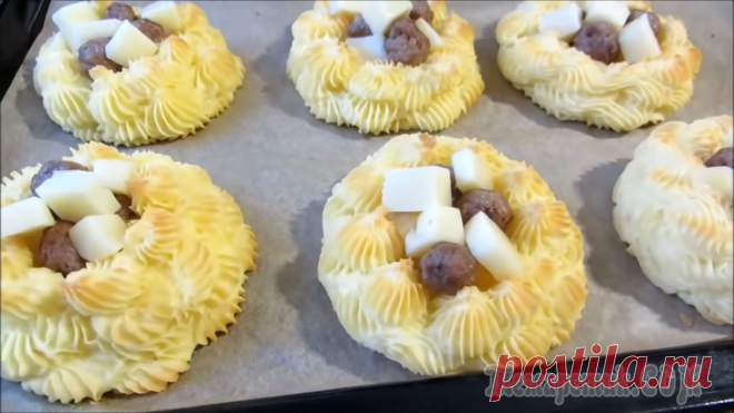 Картофельные гнезда с начинкой