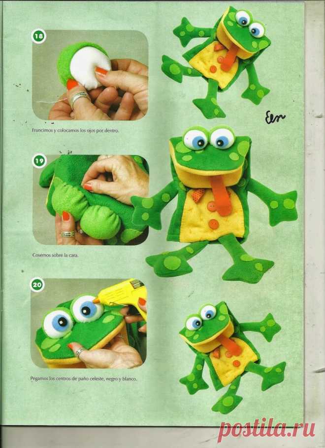 Eu Amo Artesanato: Fantoche de sapinho com molde e passo a passo