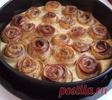 Шарлотка с «розами»