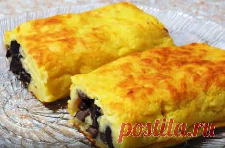 Картофельный рулет с грибами