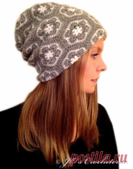 Crochet Pattern  African Flower Hat von JOsCrocheteria auf Etsy МАГАЗИН