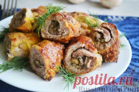 Рецепт: Свиные рулетики с грибами на RussianFood.com