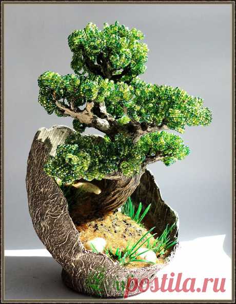 Подставка из папье маше для бисерного дерева .