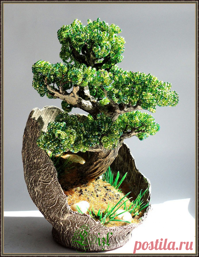 Подставка из папье маше для бисерного дерева .