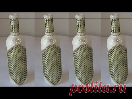 GARRAFA DECORADA COM PEROLAS