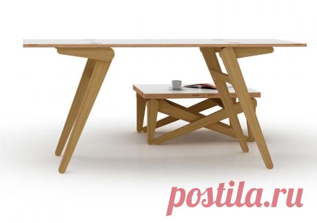 Столик-трансформер Столик-трансформерСтолик-трансформер легко превращается из журнального в обеденный.