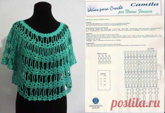 Entre um Fio e Outro: Blusa Noemi em Crochê Noemi