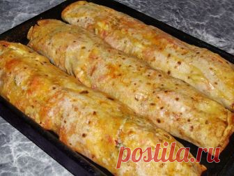 Как приготовить фаршированный лаваш, запечённый в духовке. - рецепт, ингредиенты и фотографии